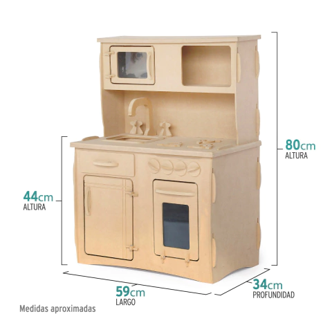 Cocina con Alacena Juguete Infantil con Puertas + Stickers de Regalo!