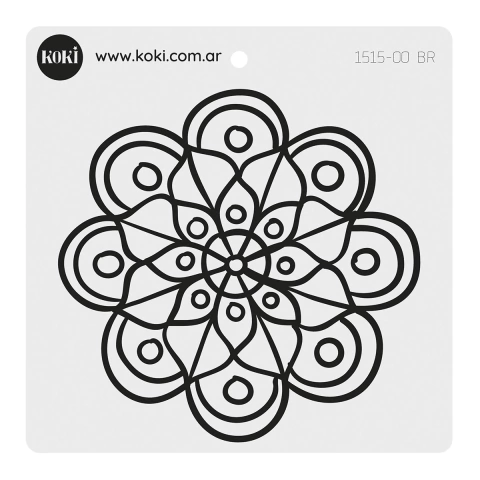 B002 | Sello 15x15 Bajo Relieve - Flor Mandala (5 unidades)