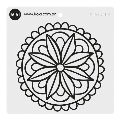 B004 | Sello 15x15 Bajo Relieve - Flor Mandala (5 unidades)