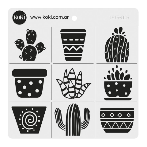 005 | Sello 15x15 - Cactus y Suculentas (5 unidades)