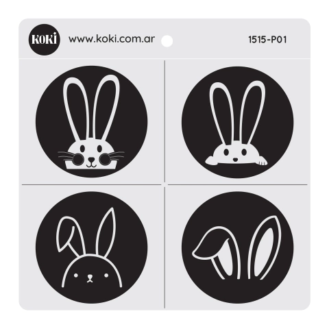 01 | Sello Pascuas 15x15 - Conejitos (5 unidades)