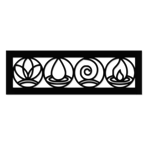 Cuadro Rectangular 4 Elementos - Fibroplus Negro - comprar online