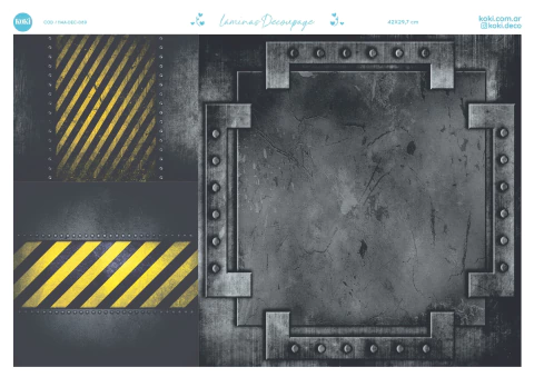 Lámina Decoupage 089 - Textura Metal (5 unidades)