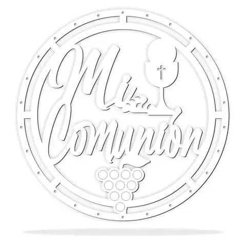 Cartel Circular Mi Comunión Caliz para Luces LED - Fibroplus Blanco
