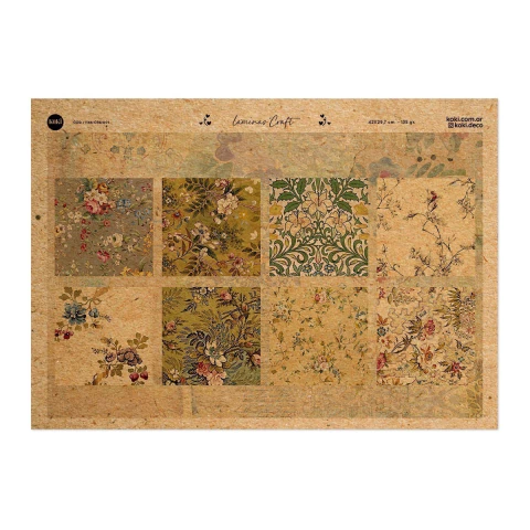 Lámina Craft 001 - Mosaicos Florales (5 unidades)