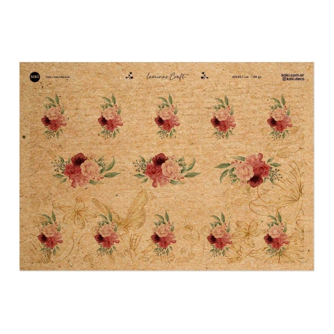 Lámina Craft 005 - Rosas Vintage (5 unidades)
