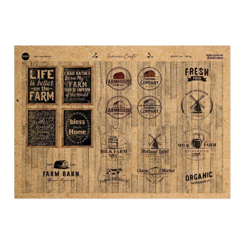 Lámina Craft 009 - Etiquetas Vintage (5 unidades)