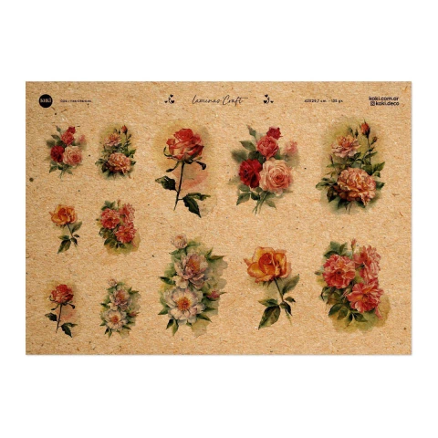 Lámina Craft 044 - Rosas Vintage (5 unidades)