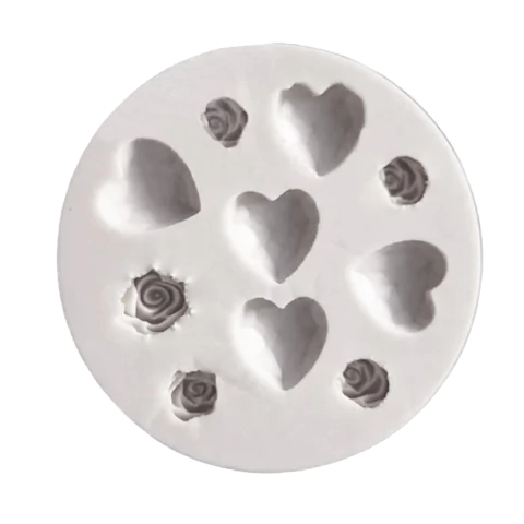 Molde Silicona Rosas Corazon (3 unidades) - comprar online