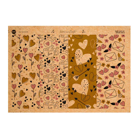 Lámina Craft E03 - Guardas Deco Dia de los Enamorados (5 unidades)