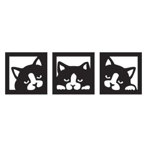 Cuadros Decorativos Cara de Gato - Fibroplus Negro - comprar online