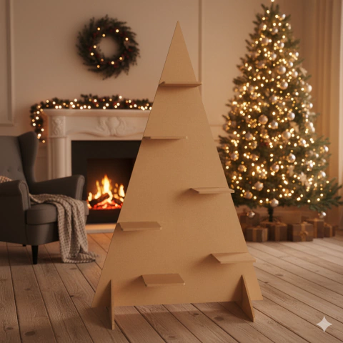 Arbol Decorativo Panel Navidad con Estantes para Candy Bar 120x75cm - comprar online