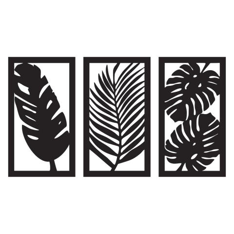 Cuadros Decorativos Hojas Botánicas - Fibroplus Negro - comprar online