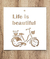 Stencil Frase Life beautiful 20x20cm