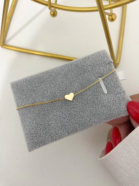 Pulseira coração p - ouro