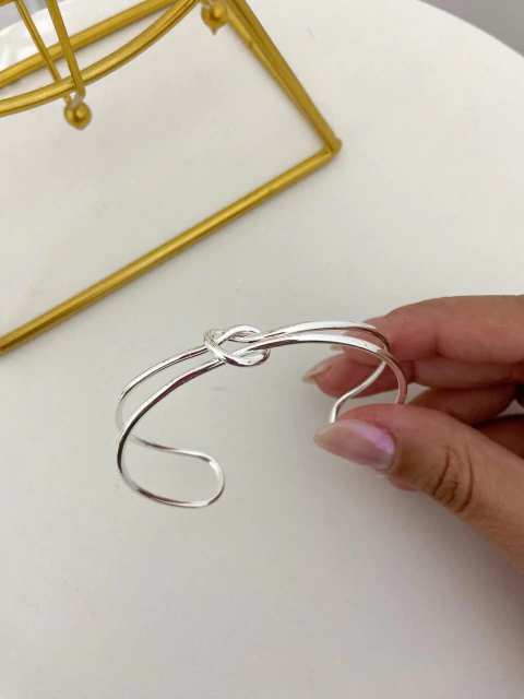 bracelete nó duplo - ouro