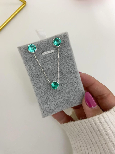 Conjunto circulo verde Prata