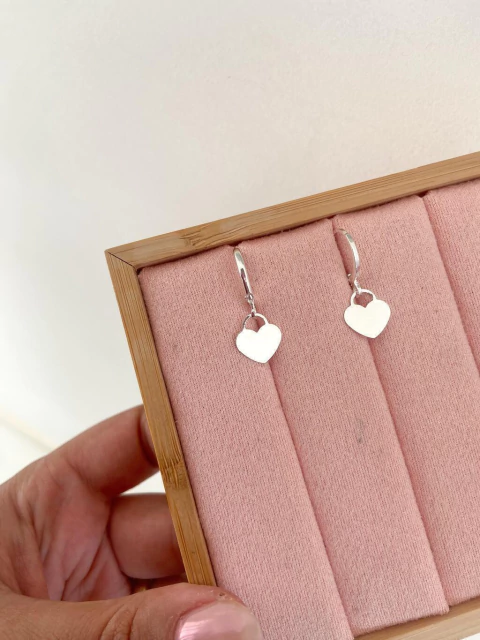 Argolinha coração liso - prata