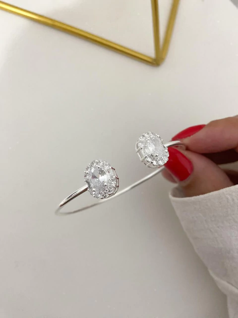 Bracelete cravejado - prata