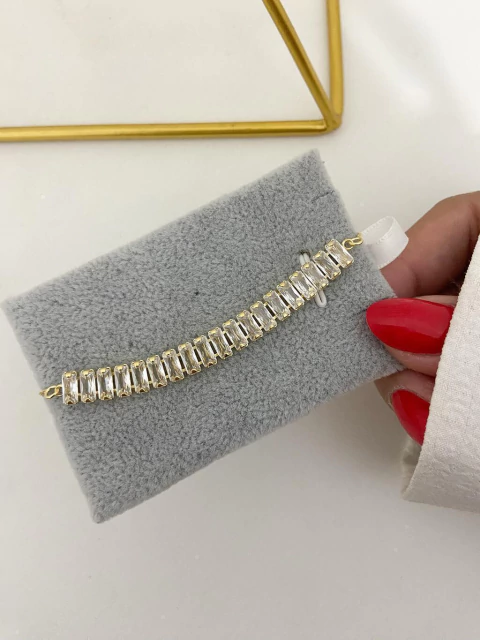 Pulseira baguete prata - ouro