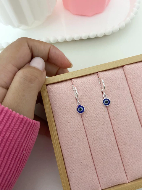 Argolinha olho grego - prata