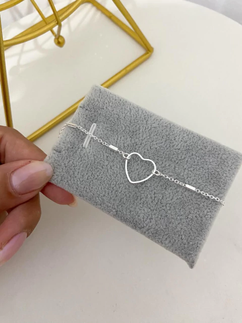 Pulseira coração classic - prata