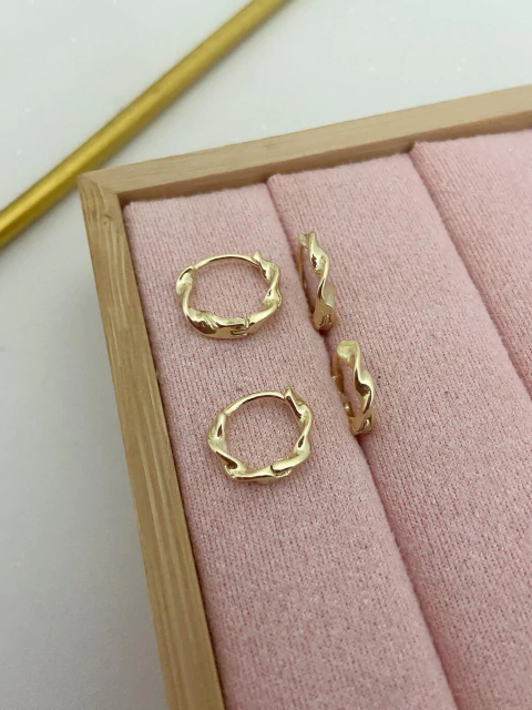 Duo argolinha torcida - ouro