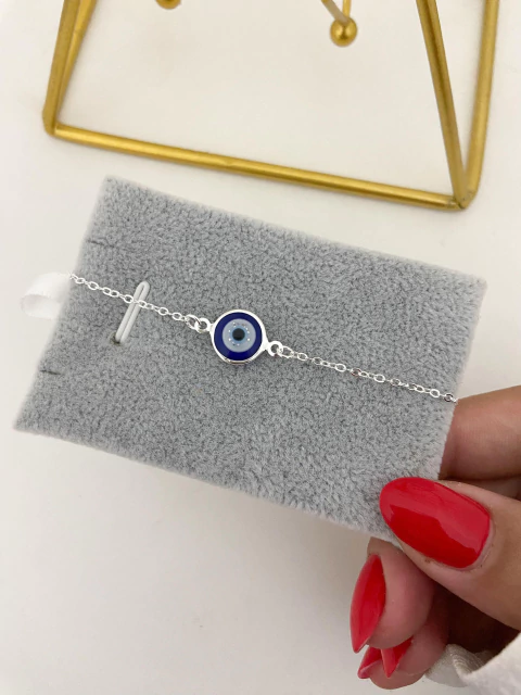 Pulseira olho grego M - prata