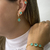Pulseira Elos Cristal Verde Banho Ouro - comprar online