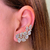 Brinco Ear Cuff Folha Cristal Banho Ouro - comprar online