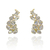 Brinco Ear Cuff Folha Cristal Banho Ouro