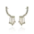 Brinco Ear Cuff Gotas Cristal Franjas Banho Ouro