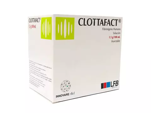 CLOTTAFACT (FIBRINÓGENO HUMANO) SOL. INY 1.5G/100ML