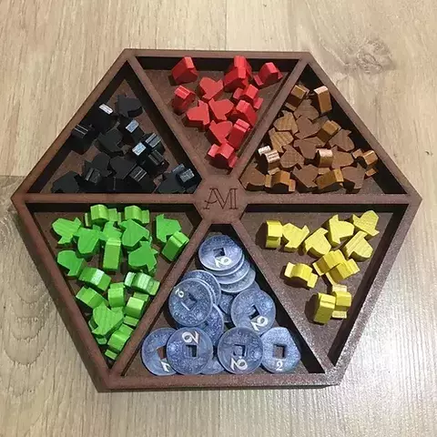 Organizador de Tokens Hexagonal Grande com Divisórias