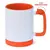 Caneca Branca com Alça Quadrada Soft, Base de Silicone e Interior Laranja - 325ml para Sublimação - comprar online