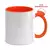 Caneca Branca com Alça Soft e Interior Laranja – 325ml para Sublimação - comprar online