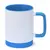 Caneca Branca com Alça Quadrada Soft, Base de Silicone e Interior Azul – 325ml para Sublimação na internet
