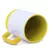 Caneca Branca com Alça Quadrada Soft, Base de Silicone e Interior Amarelo – 325ml para Sublimação - Ponto da Sublimação