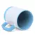 Caneca Branca com Alça Quadrada Soft, Base de Silicone e Interior Azul Bebê - 325ml para Sublimação - Ponto da Sublimação