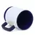 Caneca Branca com Alça Quadrada Soft, Base de Silicone e Interior Azul Escuro - 325ml para Sublimação - Ponto da Sublimação