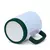 Caneca Branca com Alça Quadrada Soft, Base de Silicone e Interior Verde Escuro - 325ml para Sublimação - Ponto da Sublimação