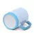 Caneca Branca com Alça Quadrada Soft, Base de Silicone e Interior Azul Bebê - 325ml para Sublimação - loja online