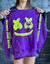 BLUSA EM MOLETOM IDR INSANOSDR ROXO E FLUORESCENTE
