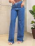 Calça Wide Leg Jeans Animal Print Oncinha Pantalona