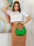 Conjunto Saia Midi Ribana e Cropped Brooklyn Algodão na internet