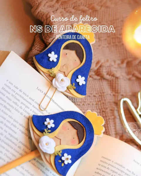 Curso Online | Ponteira de Caneta Nossa Senhora Aparecida em Feltro