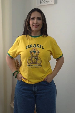 Camiseta amarela - Ursinho torcedor - comprar online