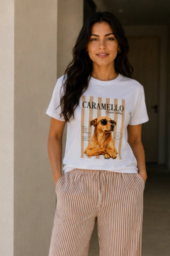 T-shirt Premium - 100% algodão - Caramello