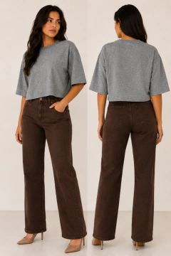 Camiseta cropped oversized 100% algodão (mais larguinho / estiloso) - mescla na internet