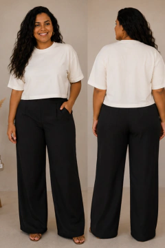 Camiseta cropped feminina 100% algodão premium (mais ajustado ao corpo)- Off White - EmpodereTee